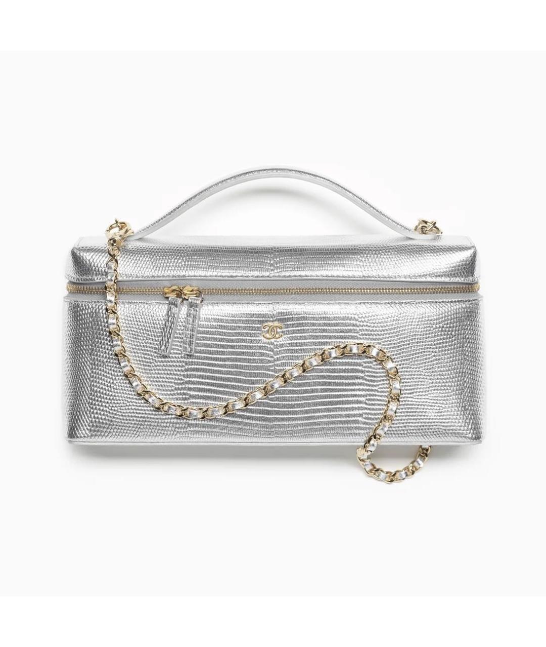 CHANEL Серебряная кожаная сумка через плечо, фото 9