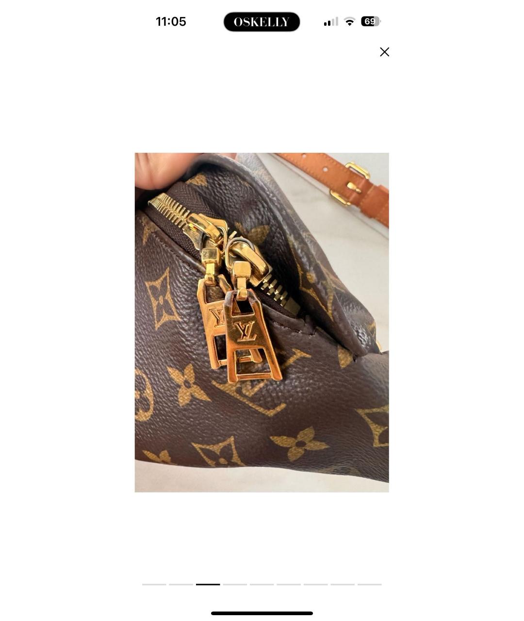 LOUIS VUITTON Коричневая канва поясная сумка, фото 3