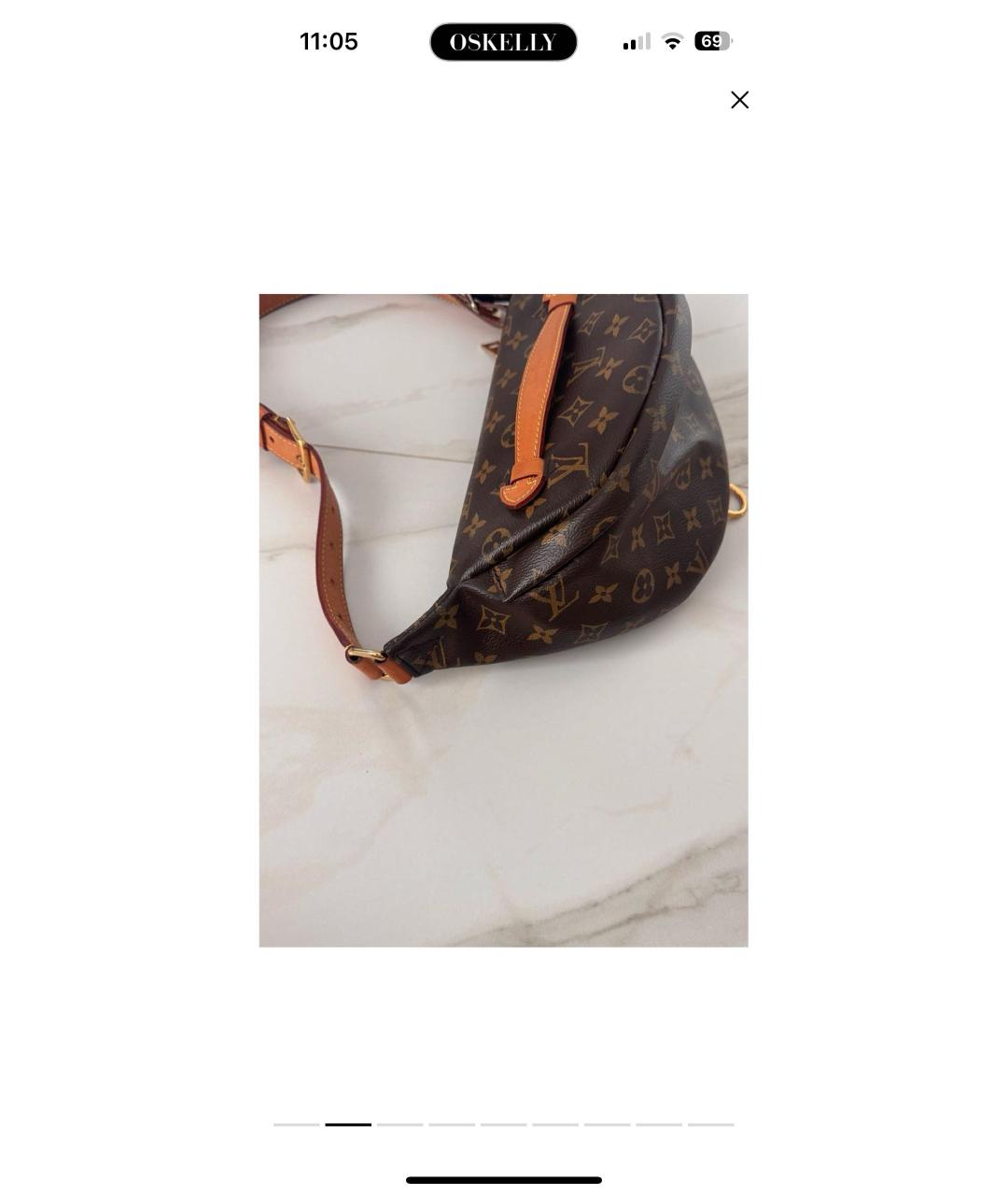 LOUIS VUITTON Коричневая канва поясная сумка, фото 2