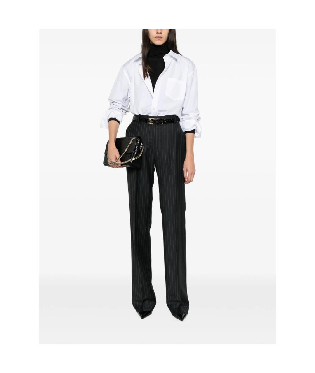 TOM FORD Черные вискозные прямые брюки, фото 3