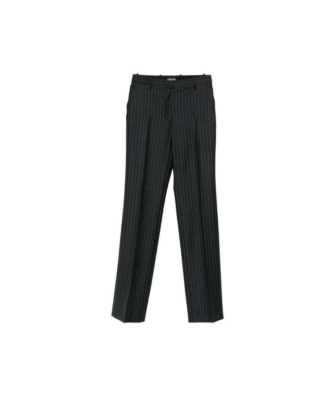 TOM FORD Черные вискозные прямые брюки, фото 1