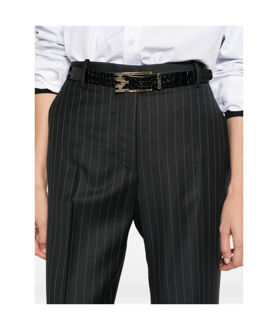 TOM FORD Черные вискозные прямые брюки, фото 2