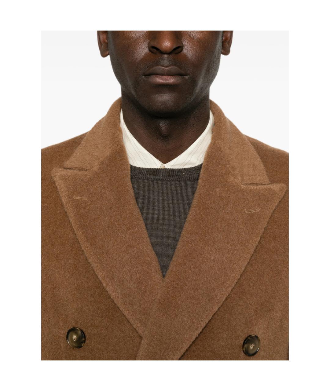 CANALI Коричневое вискозное пальто, фото 4