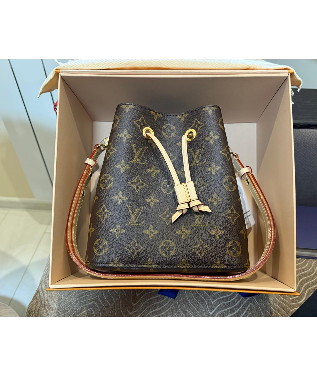 LOUIS VUITTON Коричневая канва сумка через плечо, фото 5