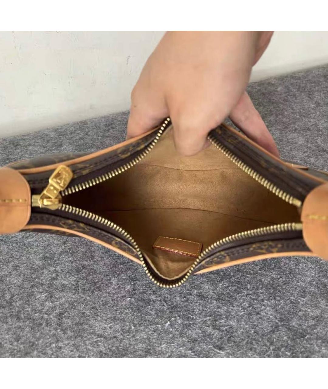 LOUIS VUITTON Коричневая кожаная сумка через плечо, фото 7