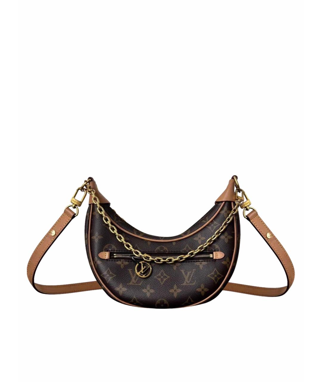 LOUIS VUITTON Коричневая кожаная сумка через плечо, фото 1