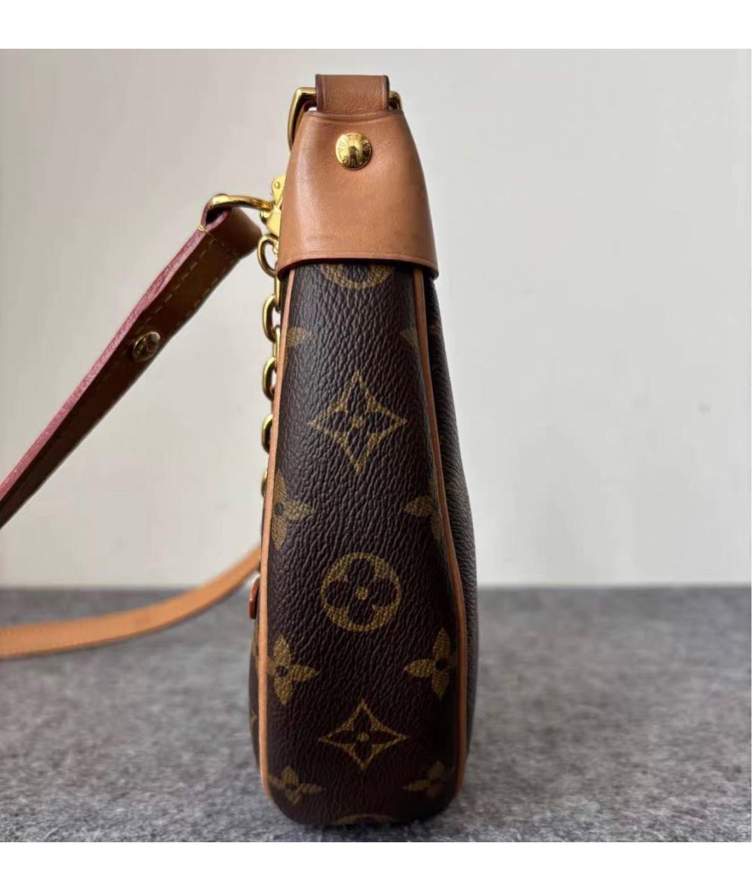 LOUIS VUITTON Коричневая кожаная сумка через плечо, фото 4