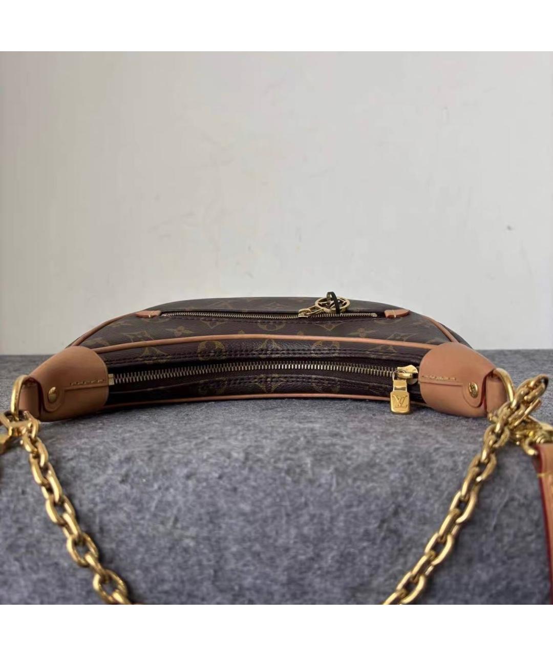 LOUIS VUITTON Коричневая кожаная сумка через плечо, фото 5