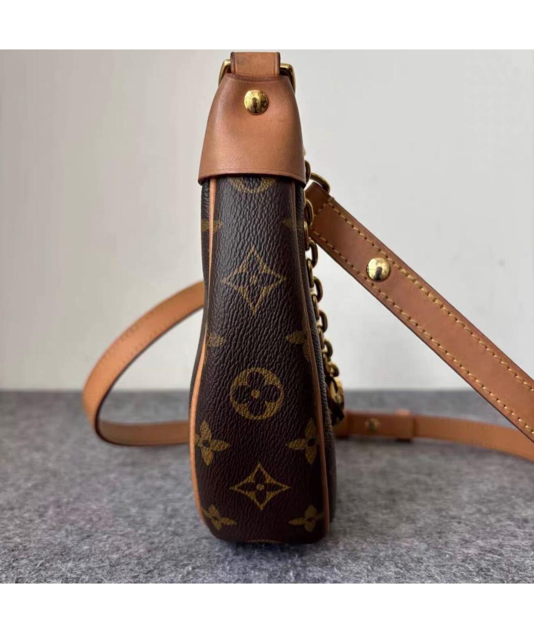 LOUIS VUITTON Коричневая кожаная сумка через плечо, фото 3