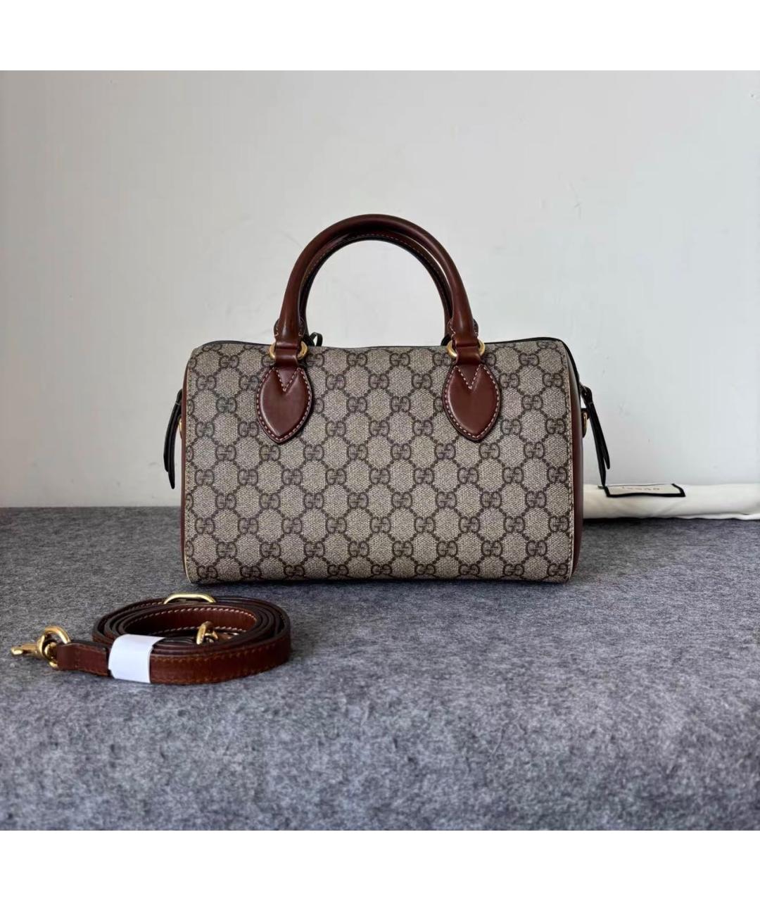 GUCCI Коричневая кожаная сумка тоут, фото 8