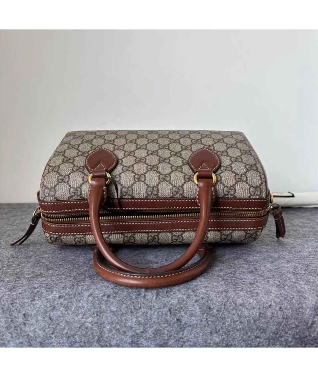 GUCCI Коричневая кожаная сумка тоут, фото 5