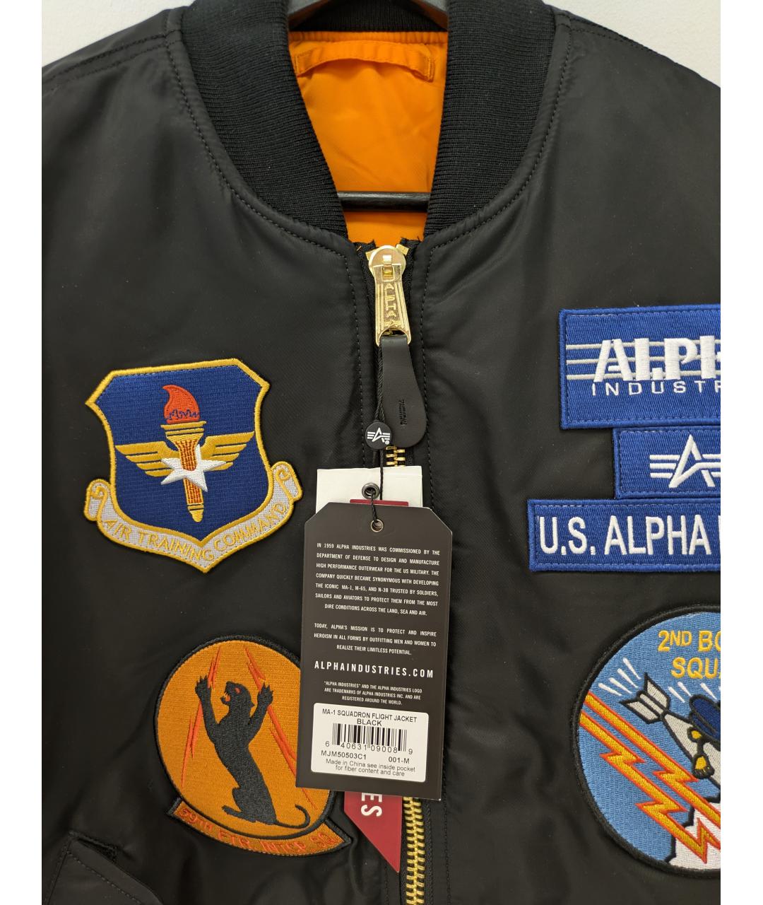 ALPHA INDUSTRIES Черная нейлоновая куртка, фото 3
