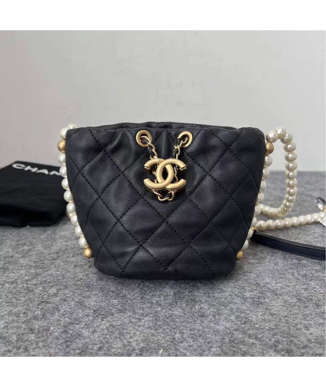 CHANEL Черная кожаная сумка через плечо, фото 8