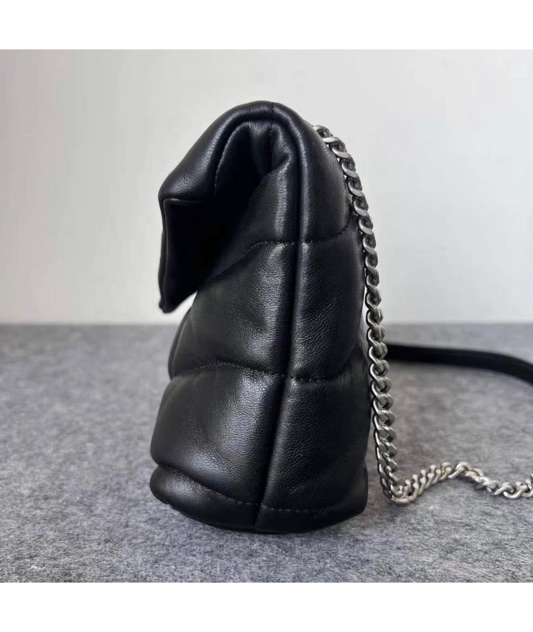SAINT LAURENT Черная кожаная сумка через плечо, фото 3