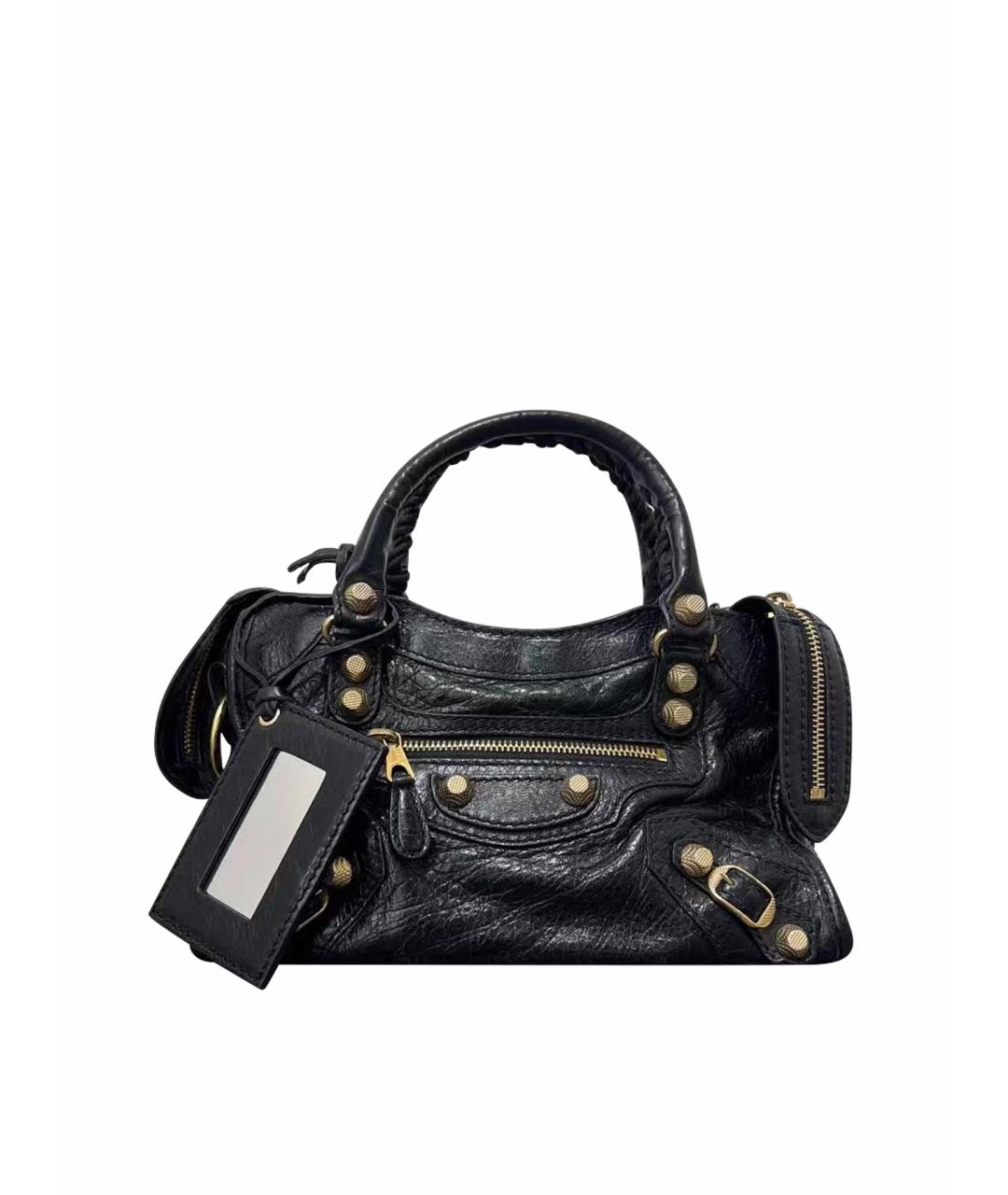 BALENCIAGA Черная кожаная сумка через плечо, фото 1