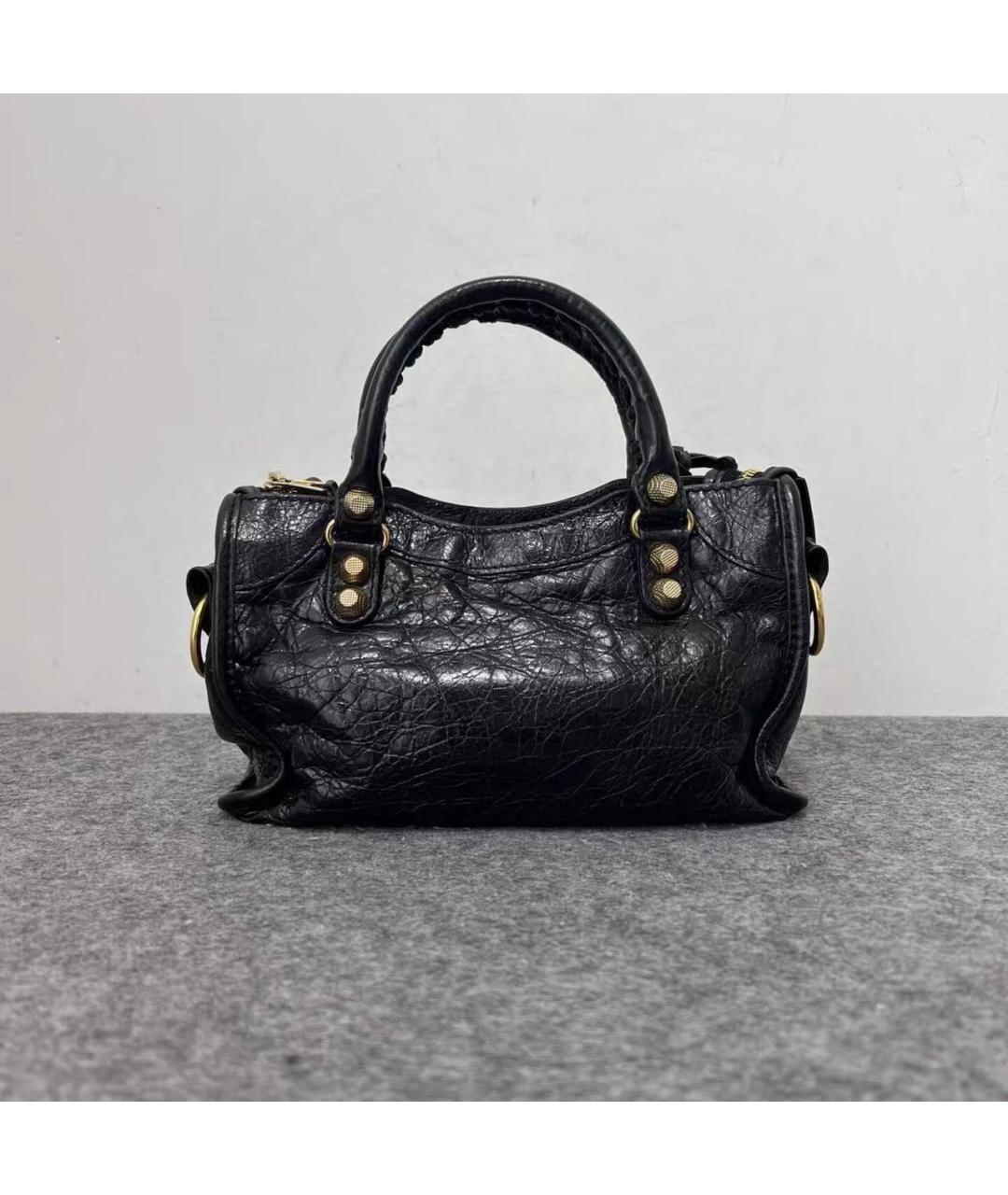 BALENCIAGA Черная кожаная сумка через плечо, фото 3