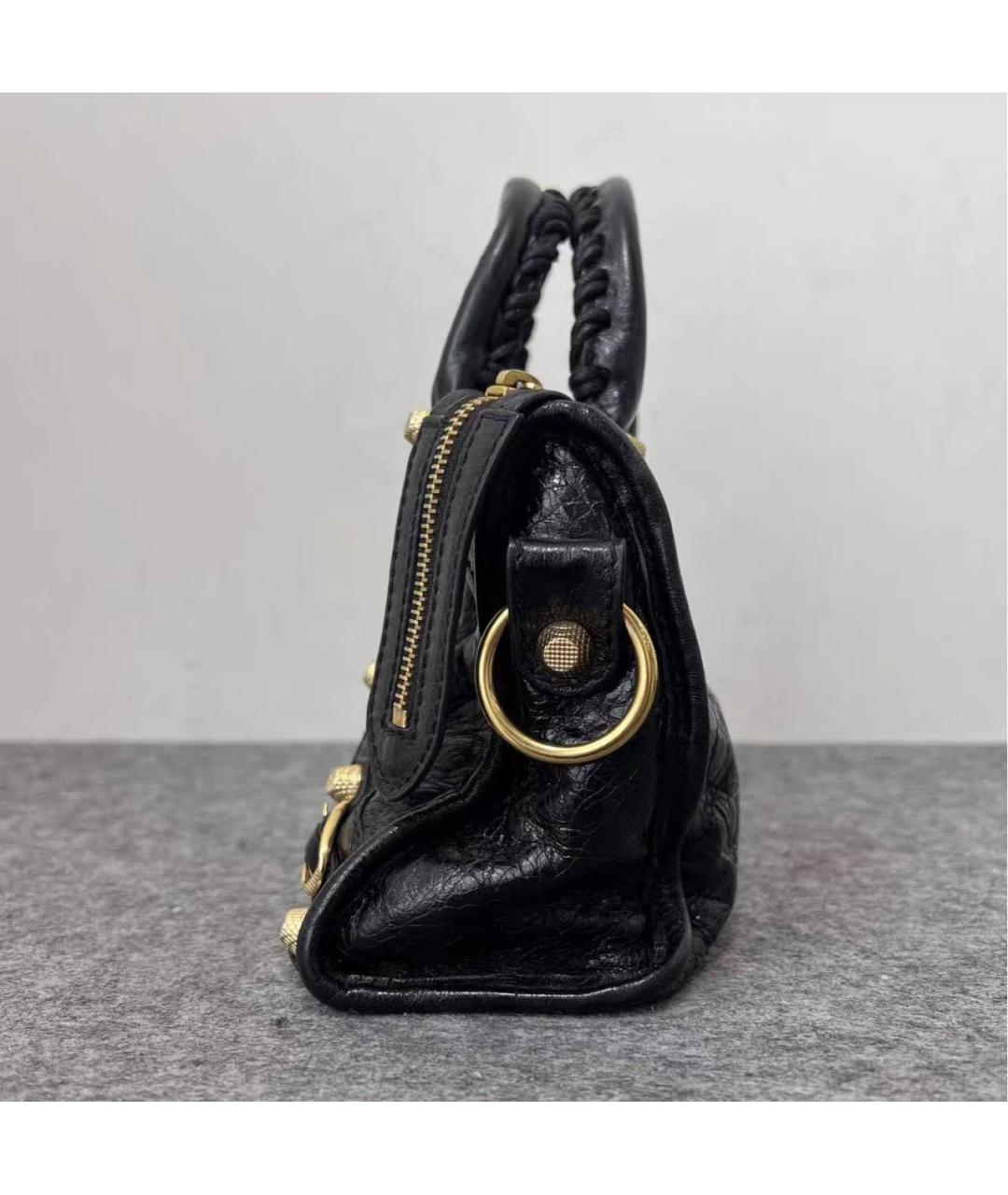 BALENCIAGA Черная кожаная сумка через плечо, фото 4