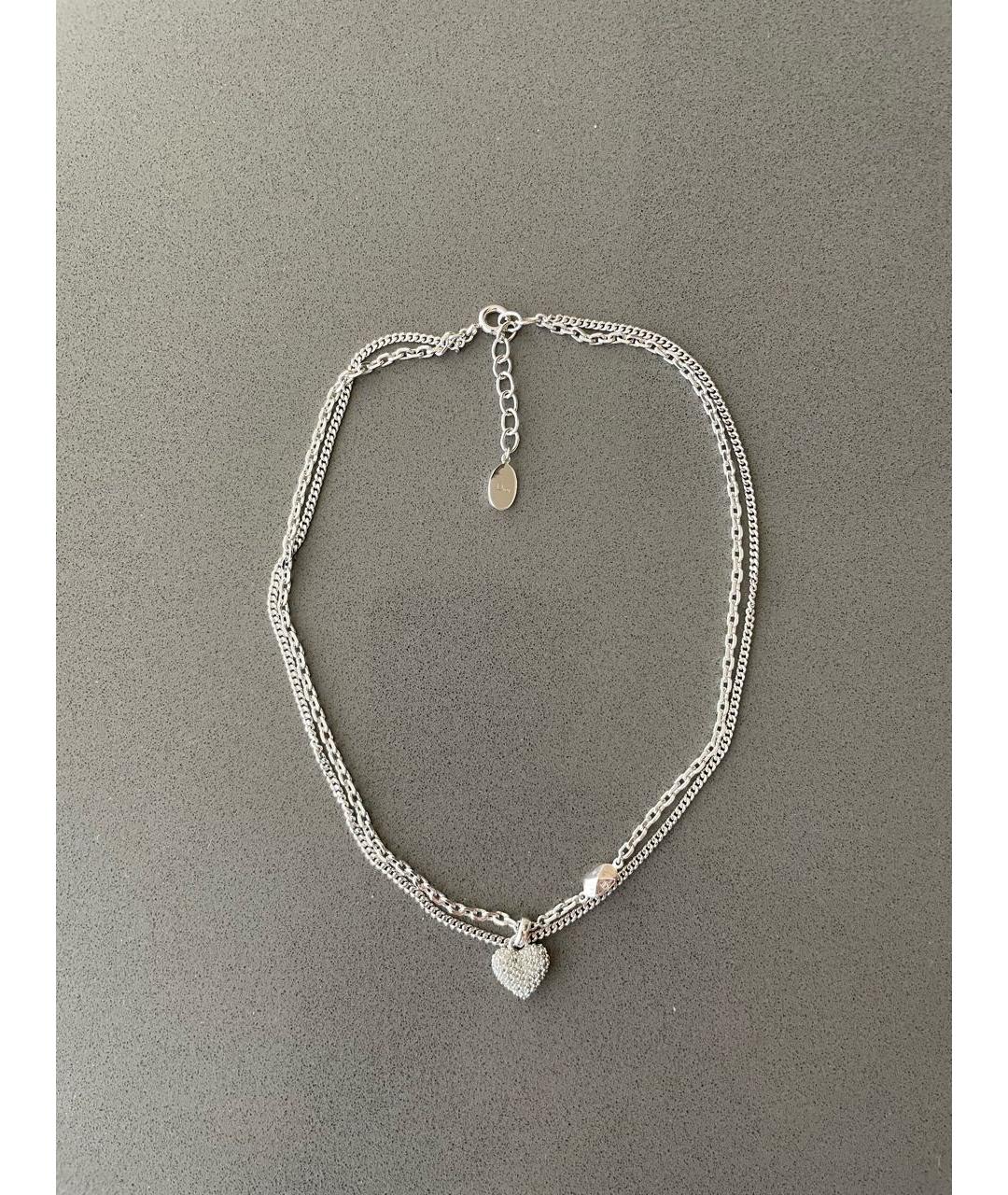 CHRISTIAN DIOR Серебряное металлическое колье, фото 1
