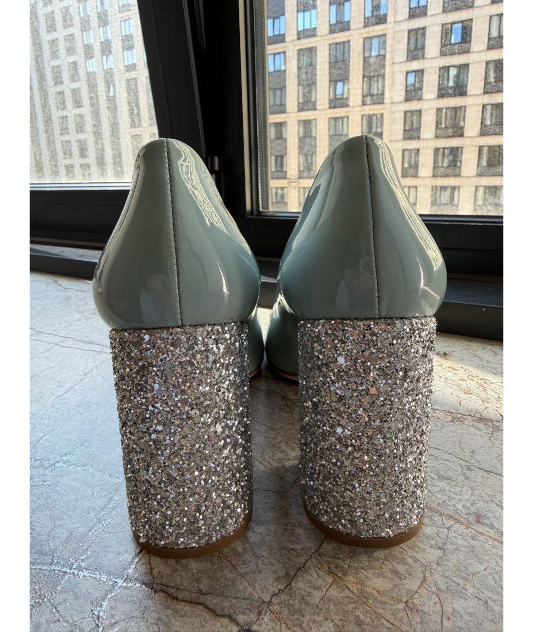 MIU MIU Голубые туфли из лакированной кожи, фото 4