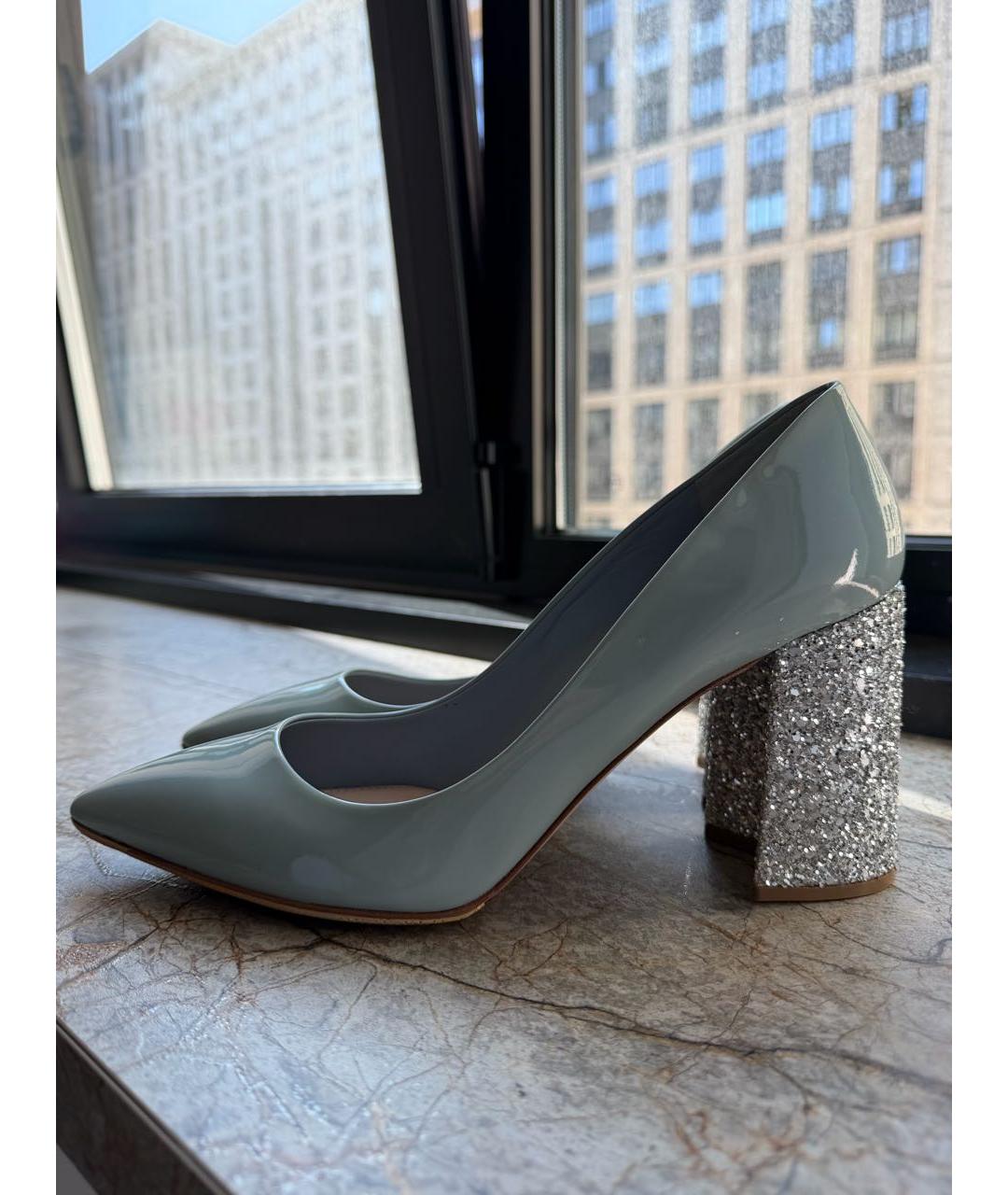 MIU MIU Голубые туфли из лакированной кожи, фото 9