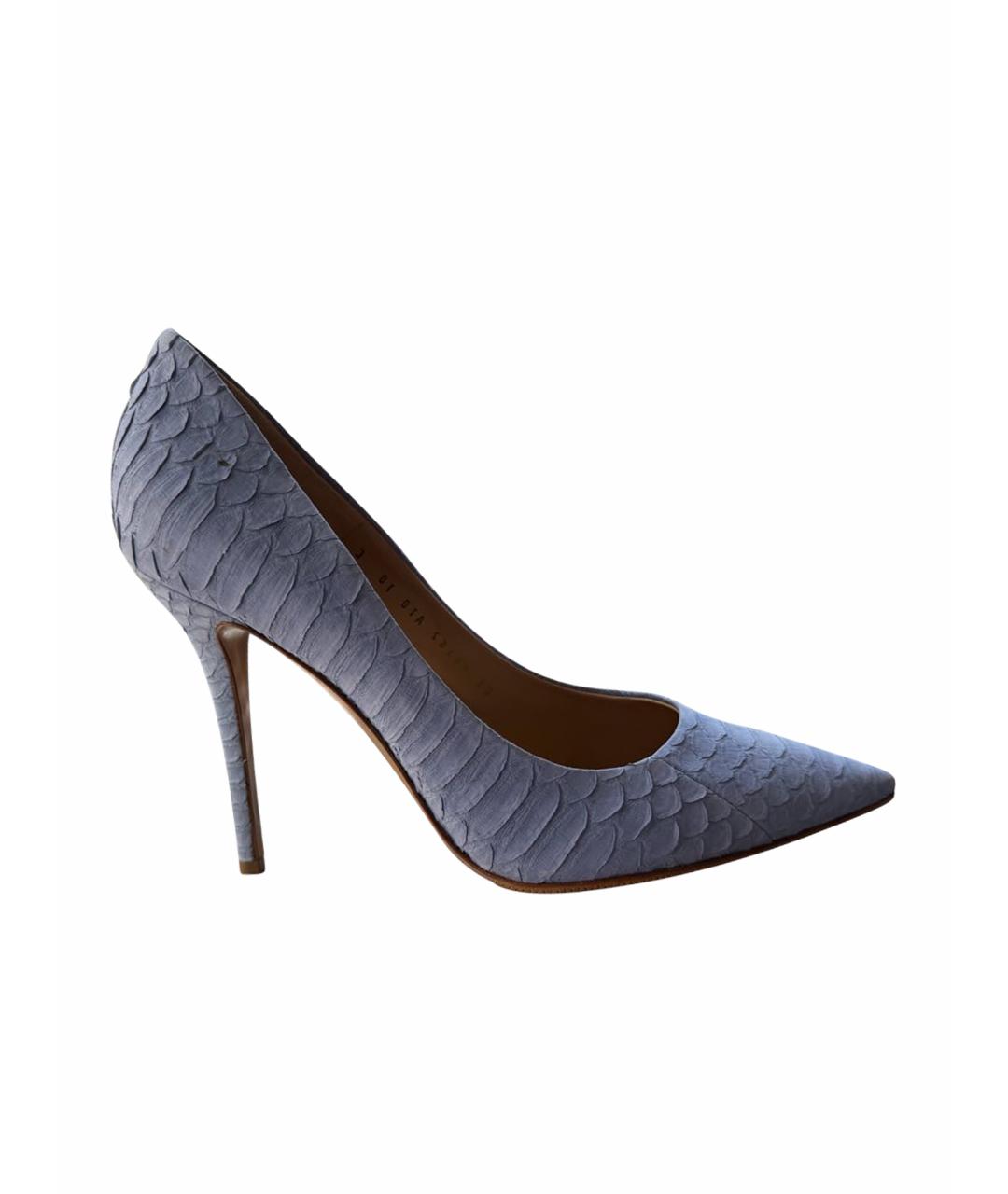 FERRAGAMO Голубые кожаные туфли, фото 1