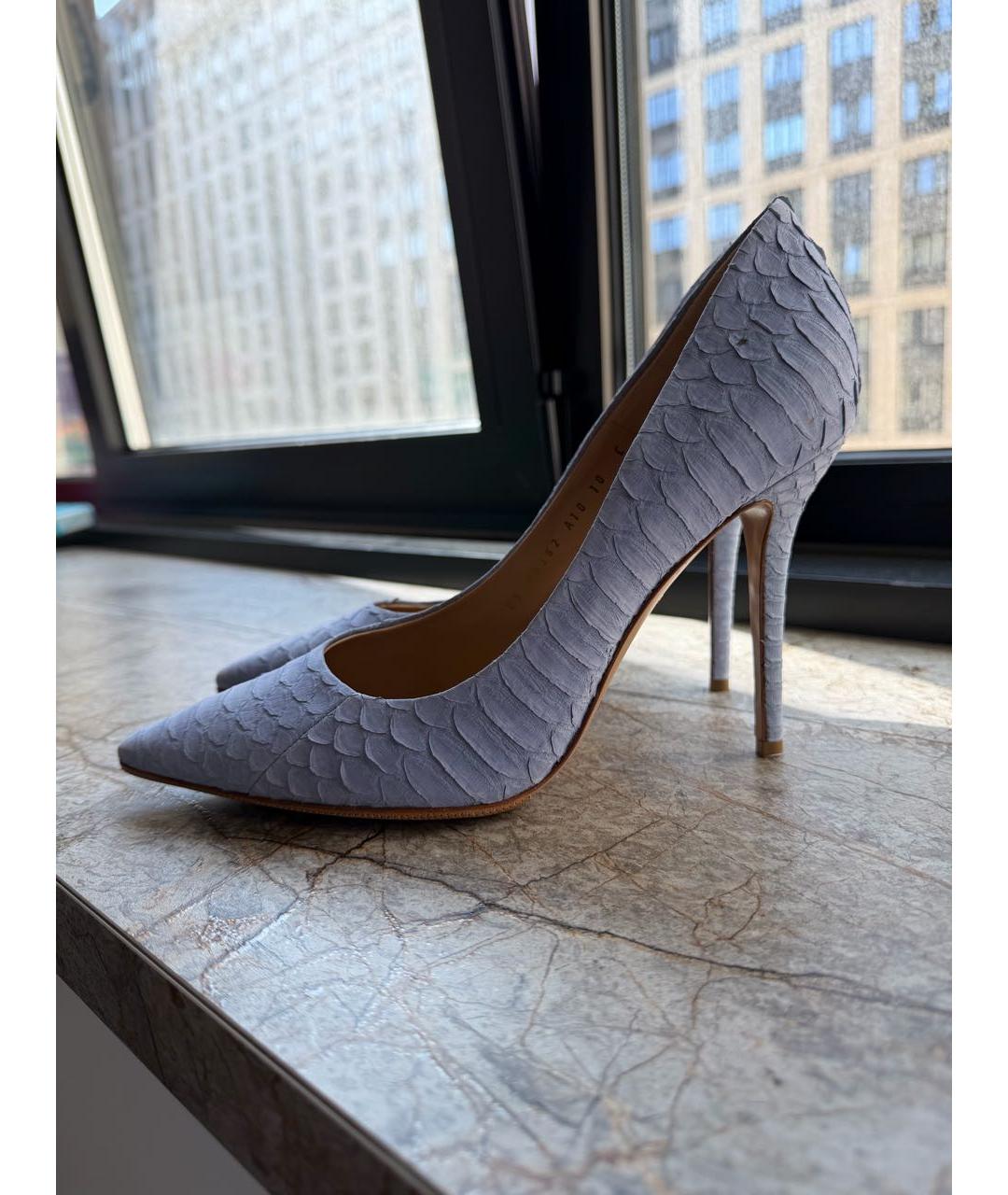FERRAGAMO Голубые кожаные туфли, фото 9