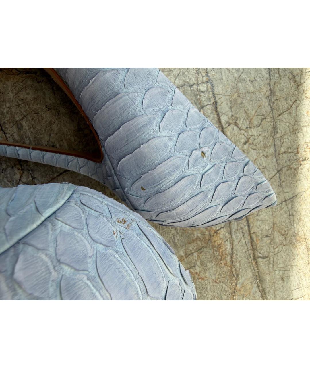 FERRAGAMO Голубые кожаные туфли, фото 7