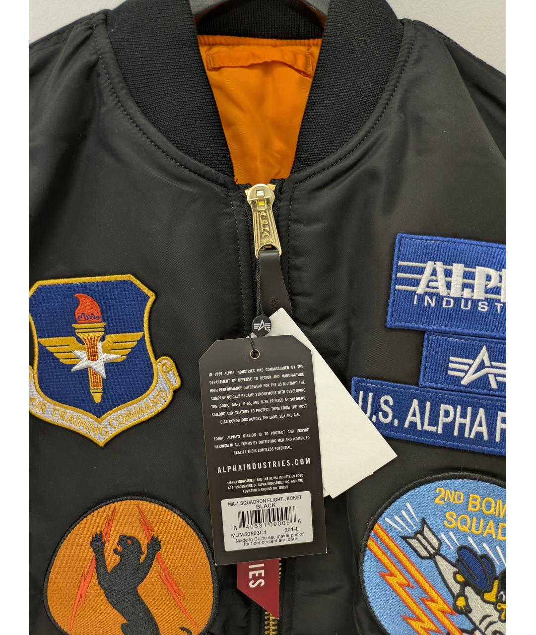 ALPHA INDUSTRIES Черная нейлоновая куртка, фото 3