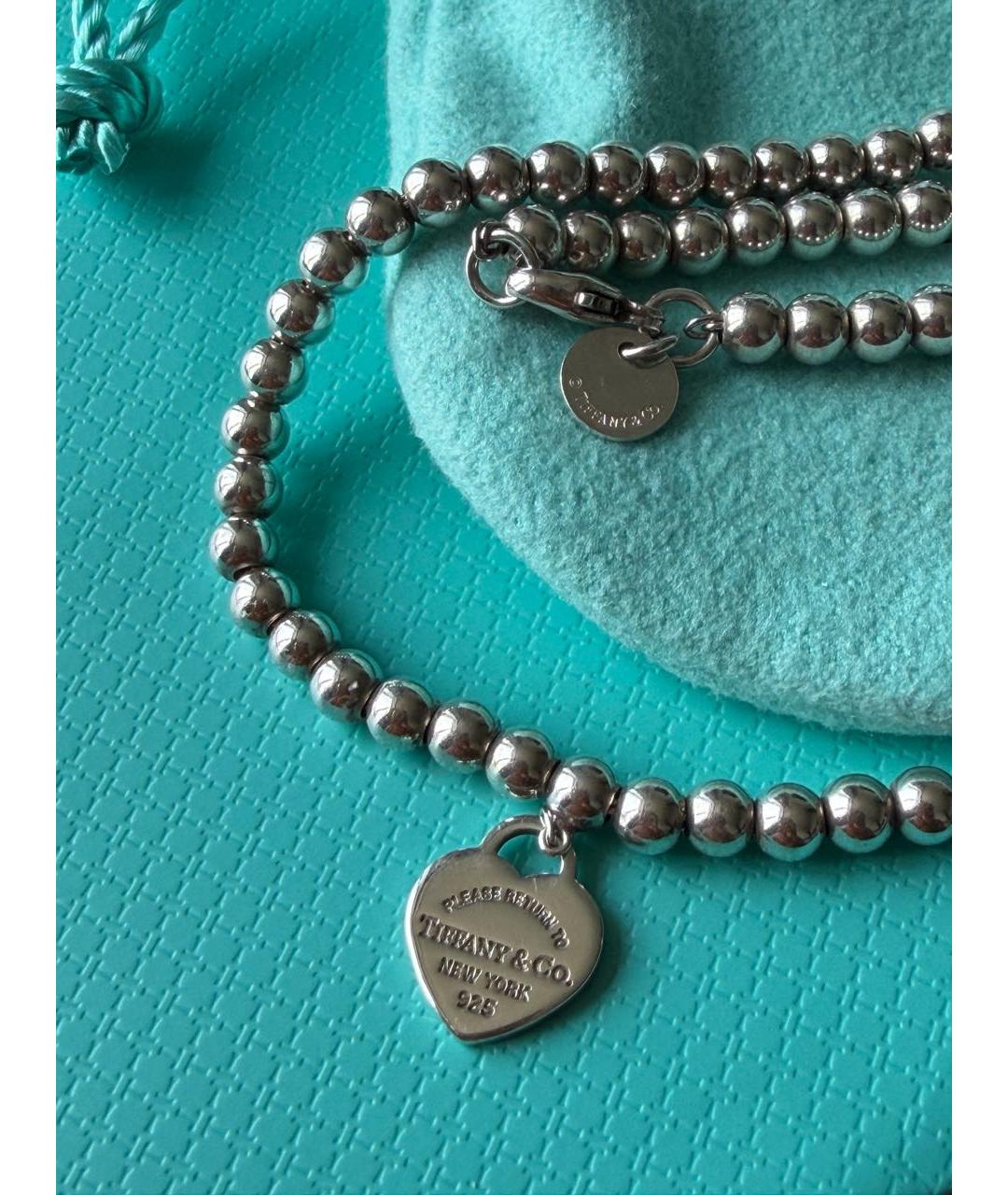 TIFFANY&CO Бирюзовое серебряное колье, фото 6