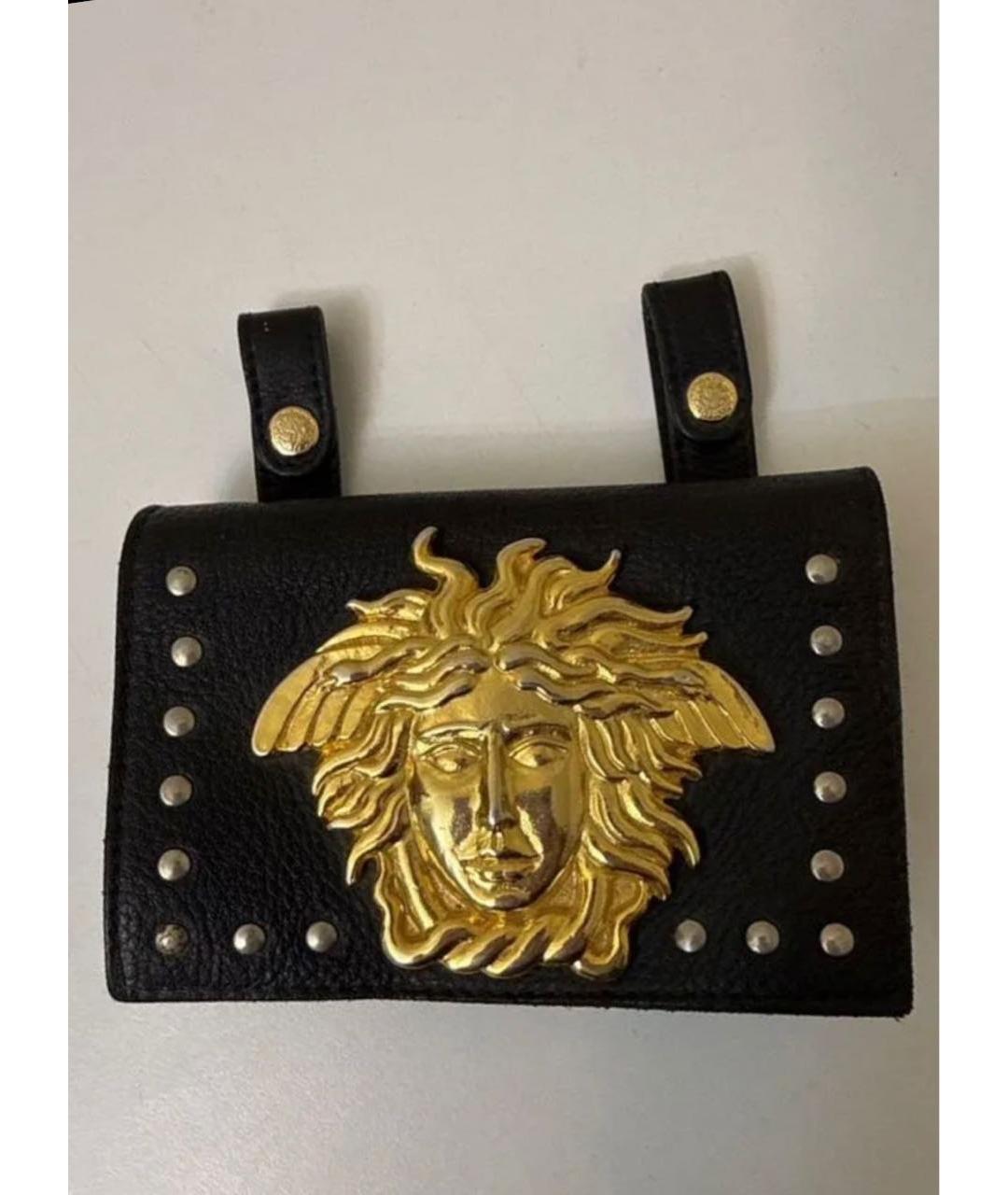 VERSACE Черный кожаный кошелек, фото 1