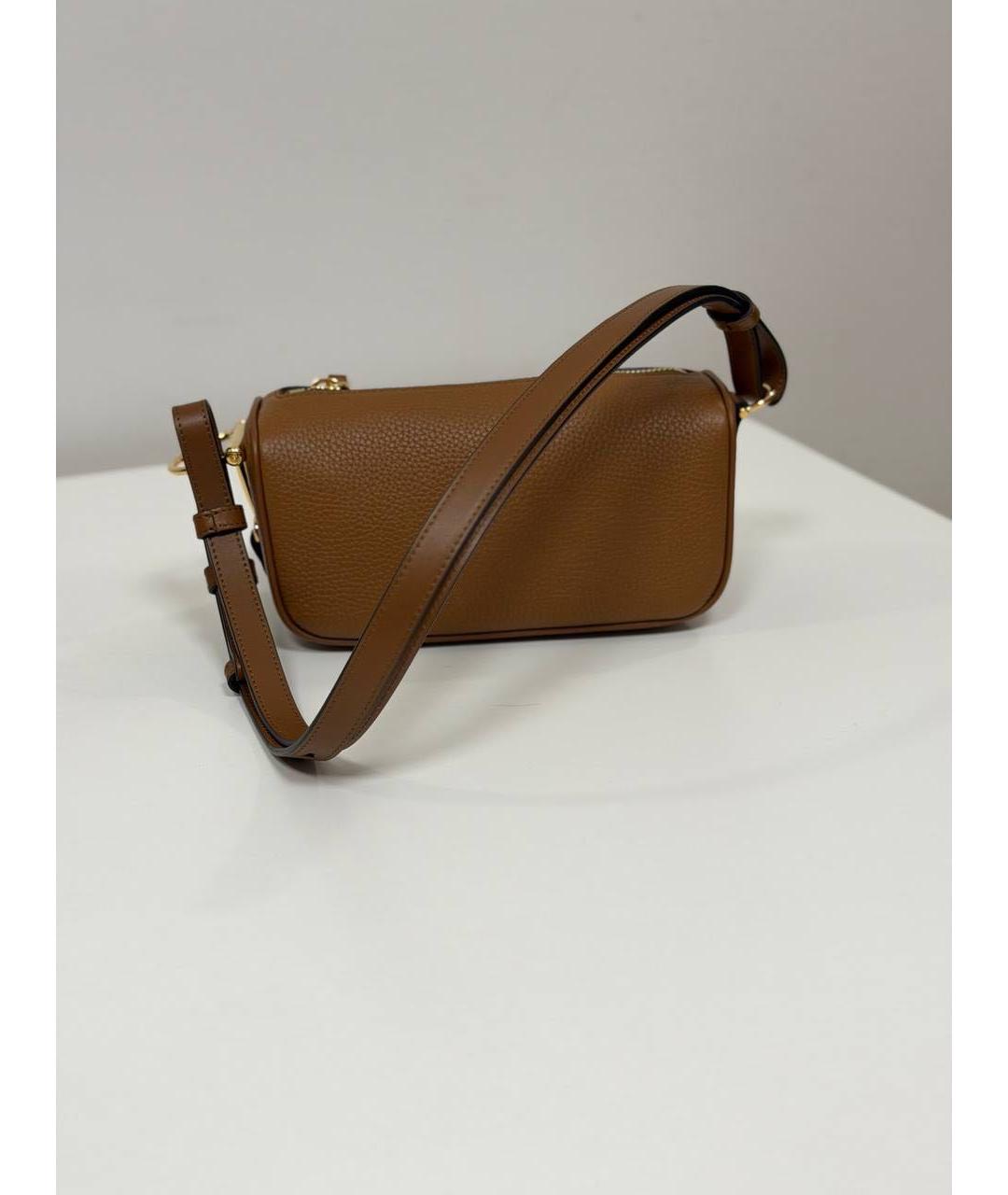 GUCCI Коричневая кожаная сумка с короткими ручками, фото 3