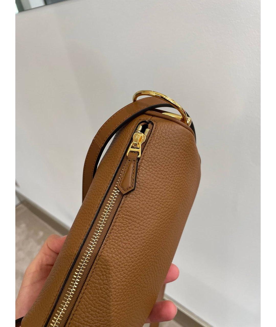 GUCCI Коричневая кожаная сумка с короткими ручками, фото 4