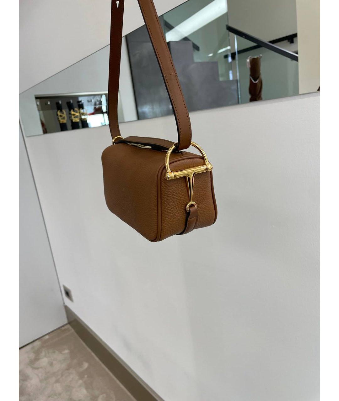 GUCCI Коричневая кожаная сумка с короткими ручками, фото 7