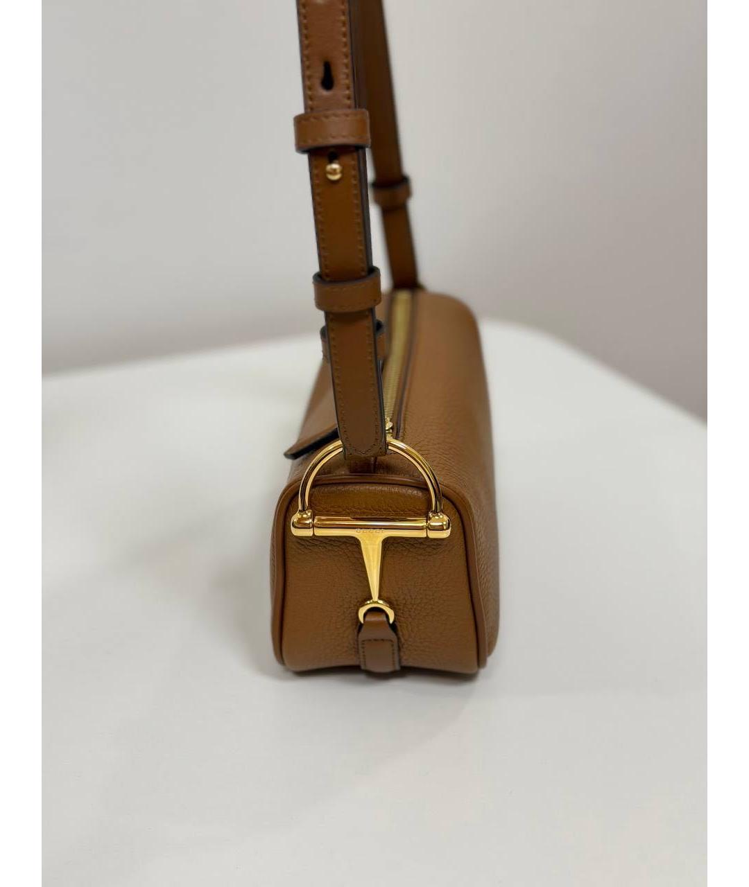 GUCCI Коричневая кожаная сумка с короткими ручками, фото 2