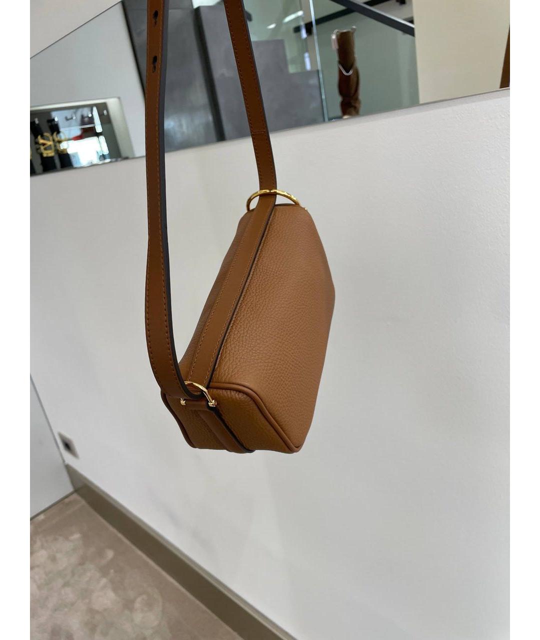 GUCCI Коричневая кожаная сумка с короткими ручками, фото 5