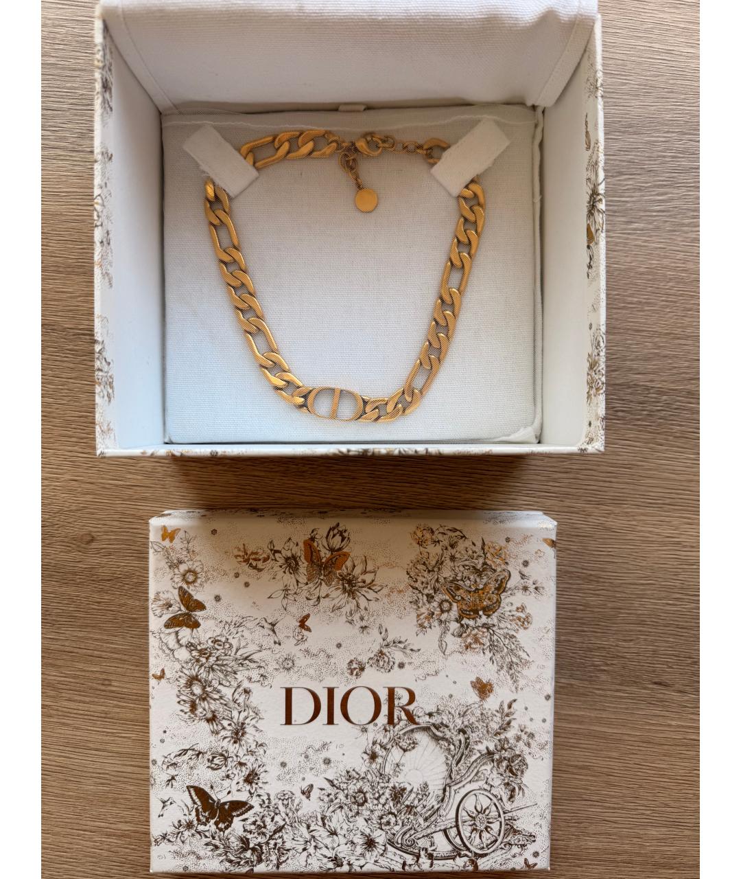 CHRISTIAN DIOR Золотой металлический чокер, фото 2