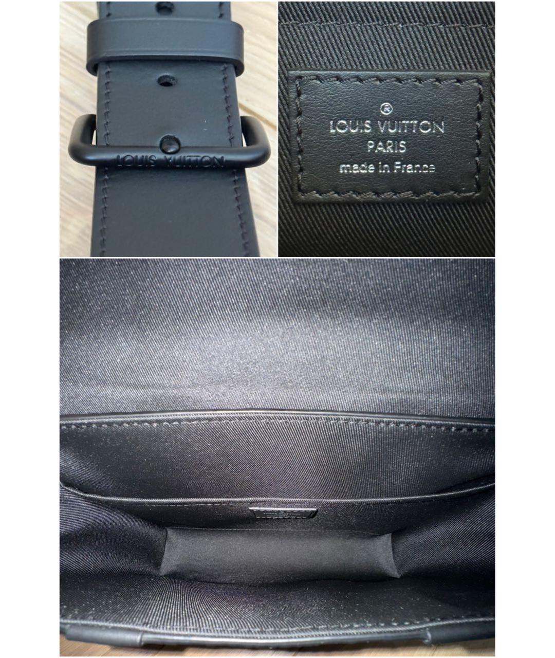 LOUIS VUITTON Черная кожаная сумка на плечо, фото 8