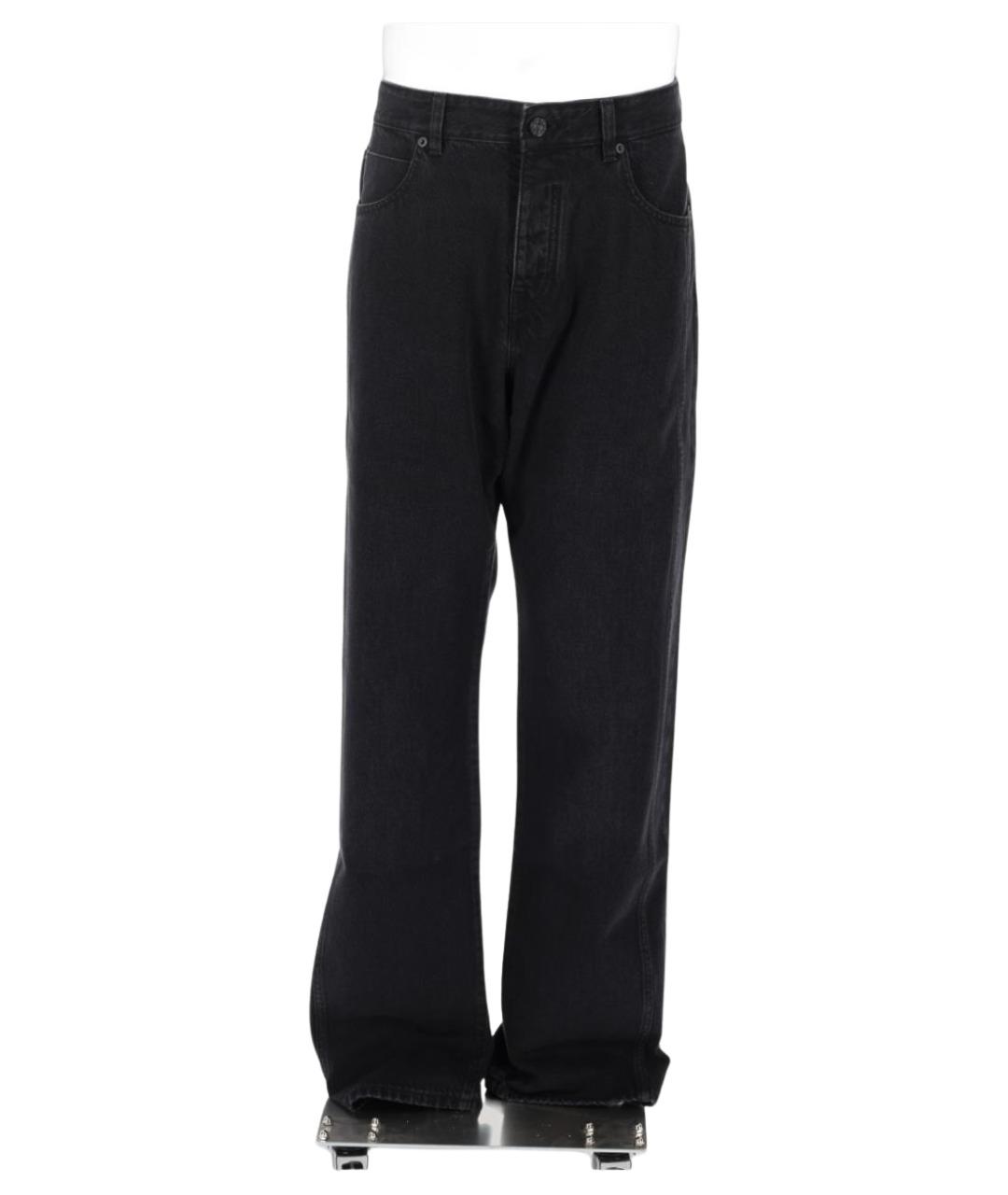 BALMAIN Черные хлопковые прямые джинсы, фото 1