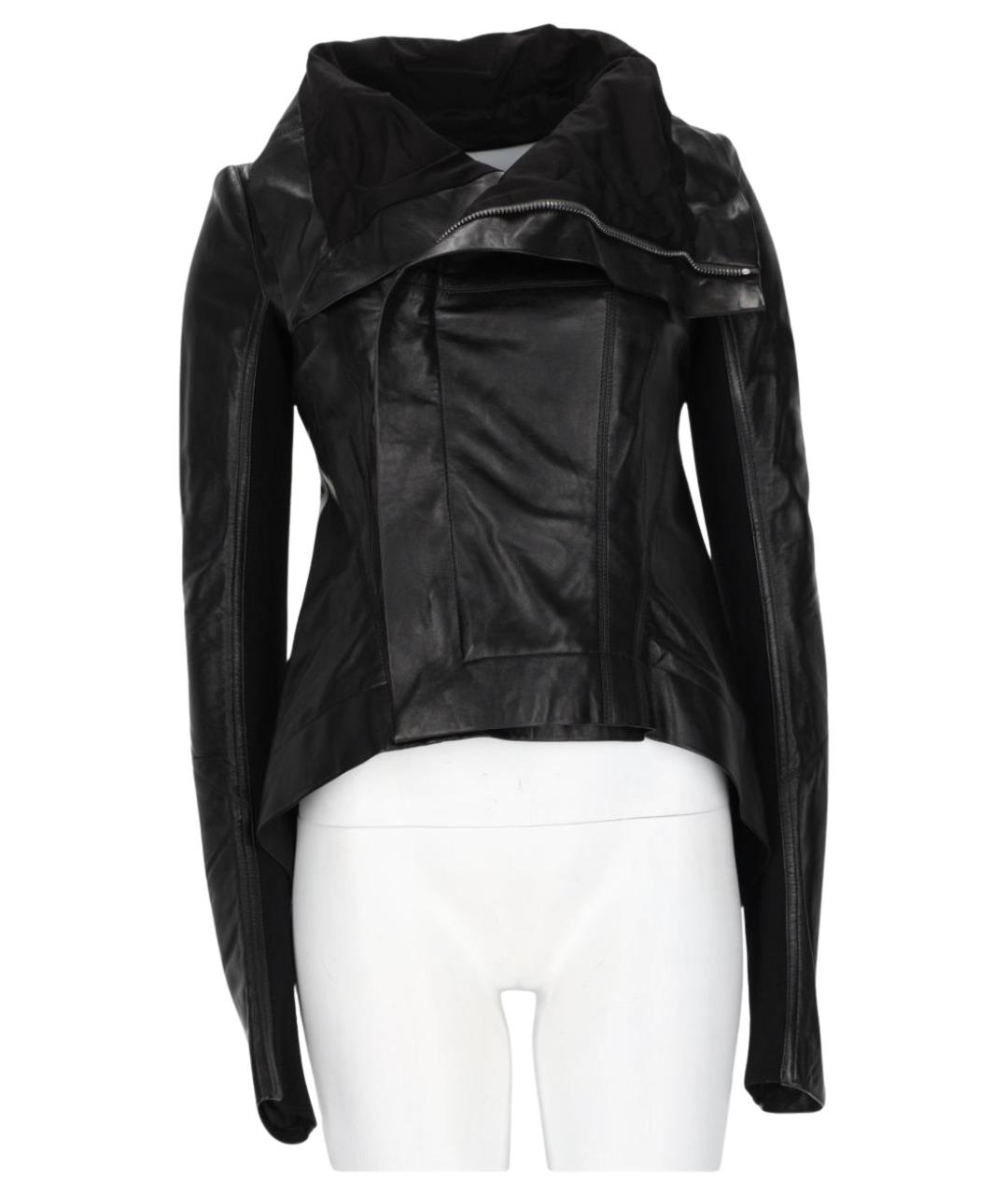 RICK OWENS Черная кожаная куртка, фото 1