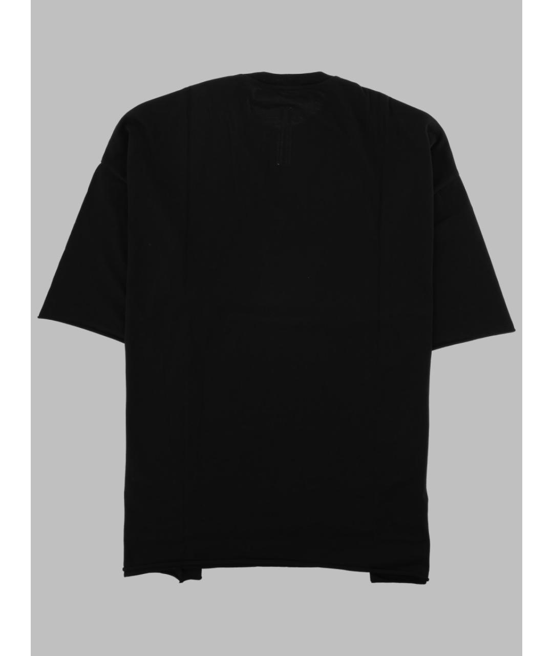 RICK OWENS Черная хлопковая футболка, фото 2