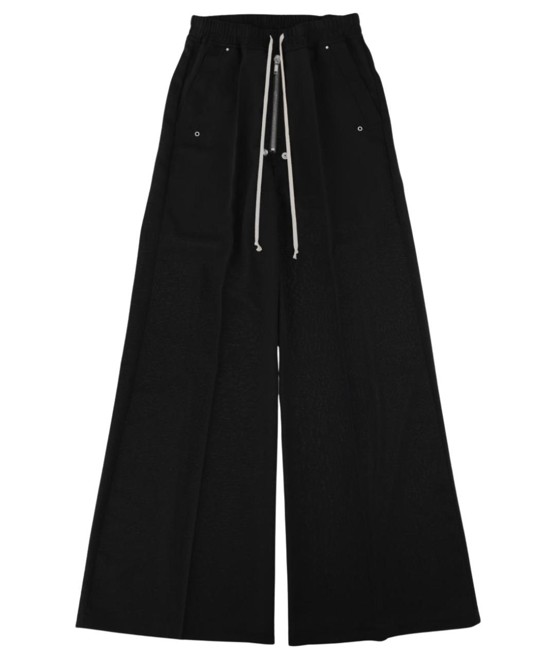 RICK OWENS Черные хлопковые повседневные брюки, фото 1