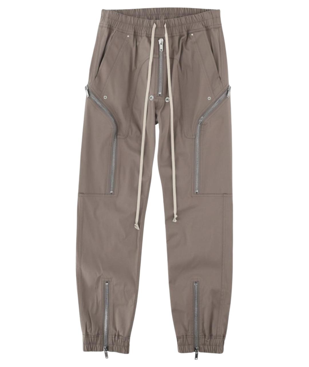 RICK OWENS Коричневые хлопковые повседневные брюки, фото 1