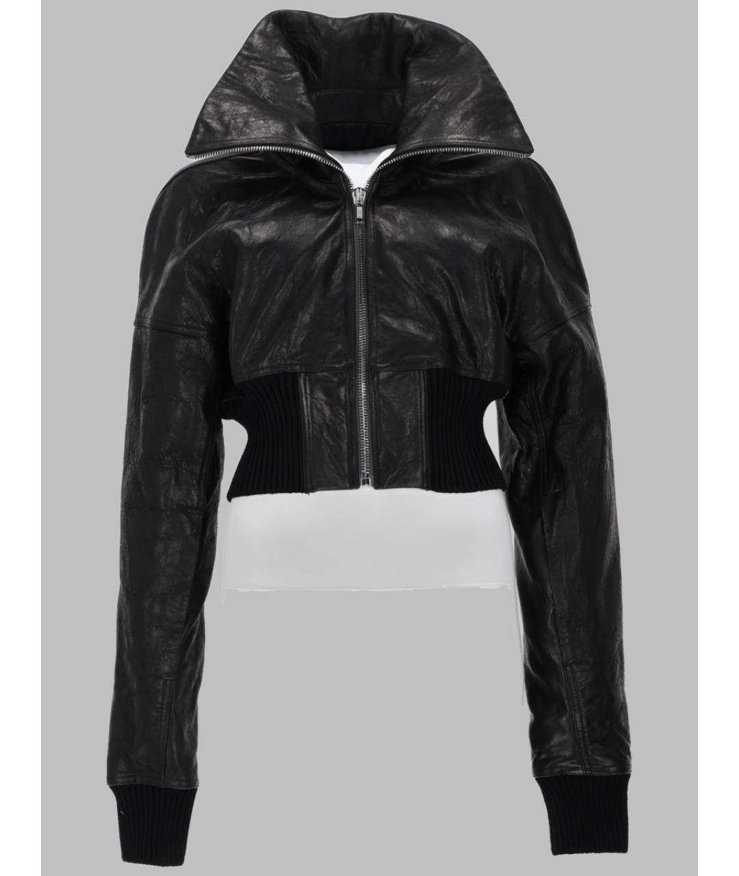 RICK OWENS Черная кожаная куртка, фото 3