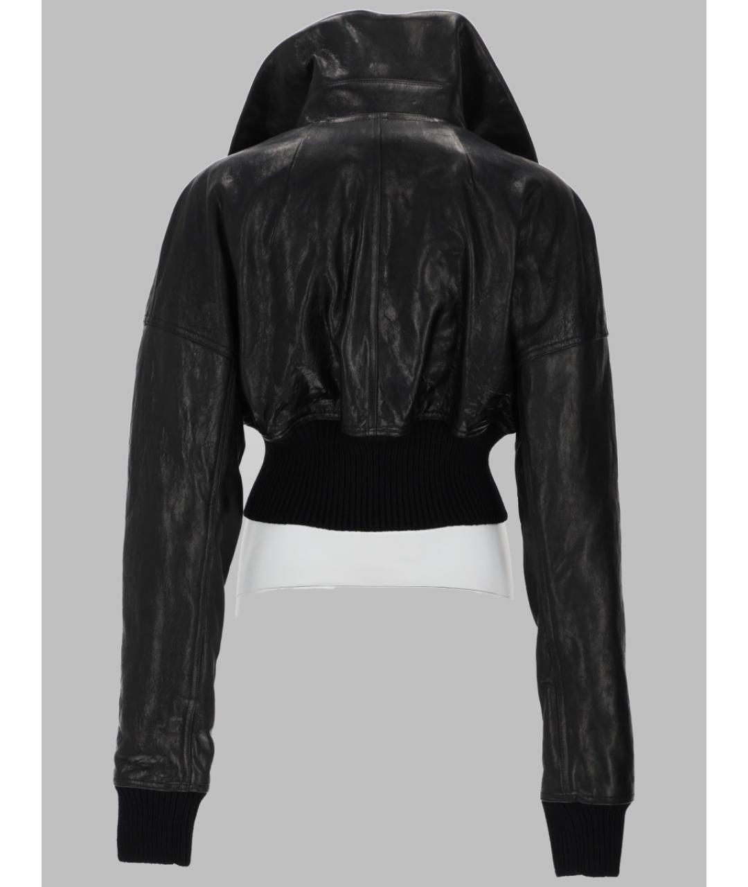 RICK OWENS Черная кожаная куртка, фото 2