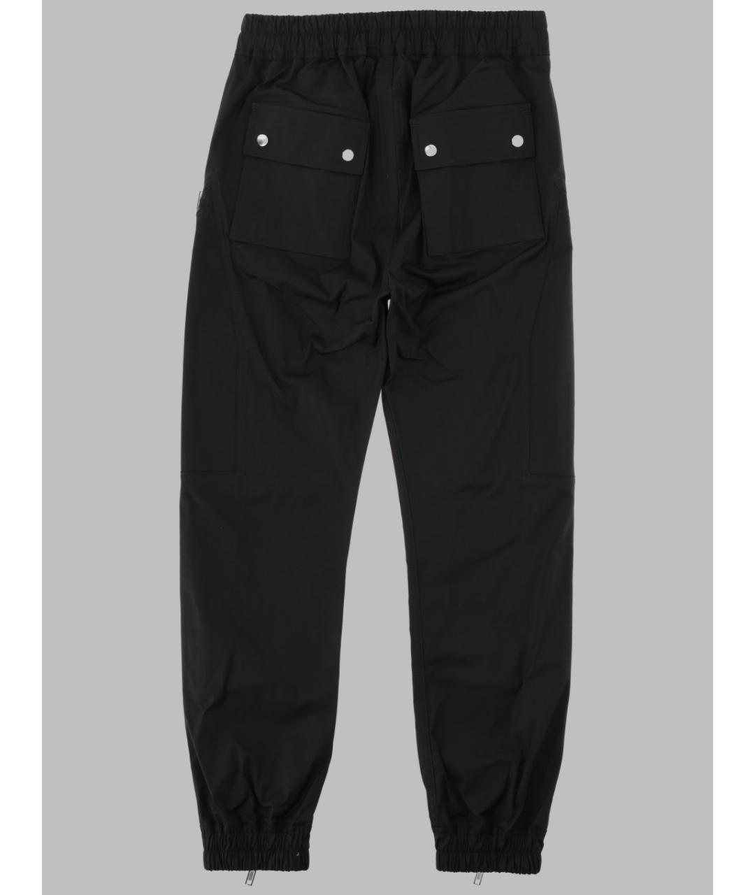 RICK OWENS Черные хлопковые повседневные брюки, фото 2