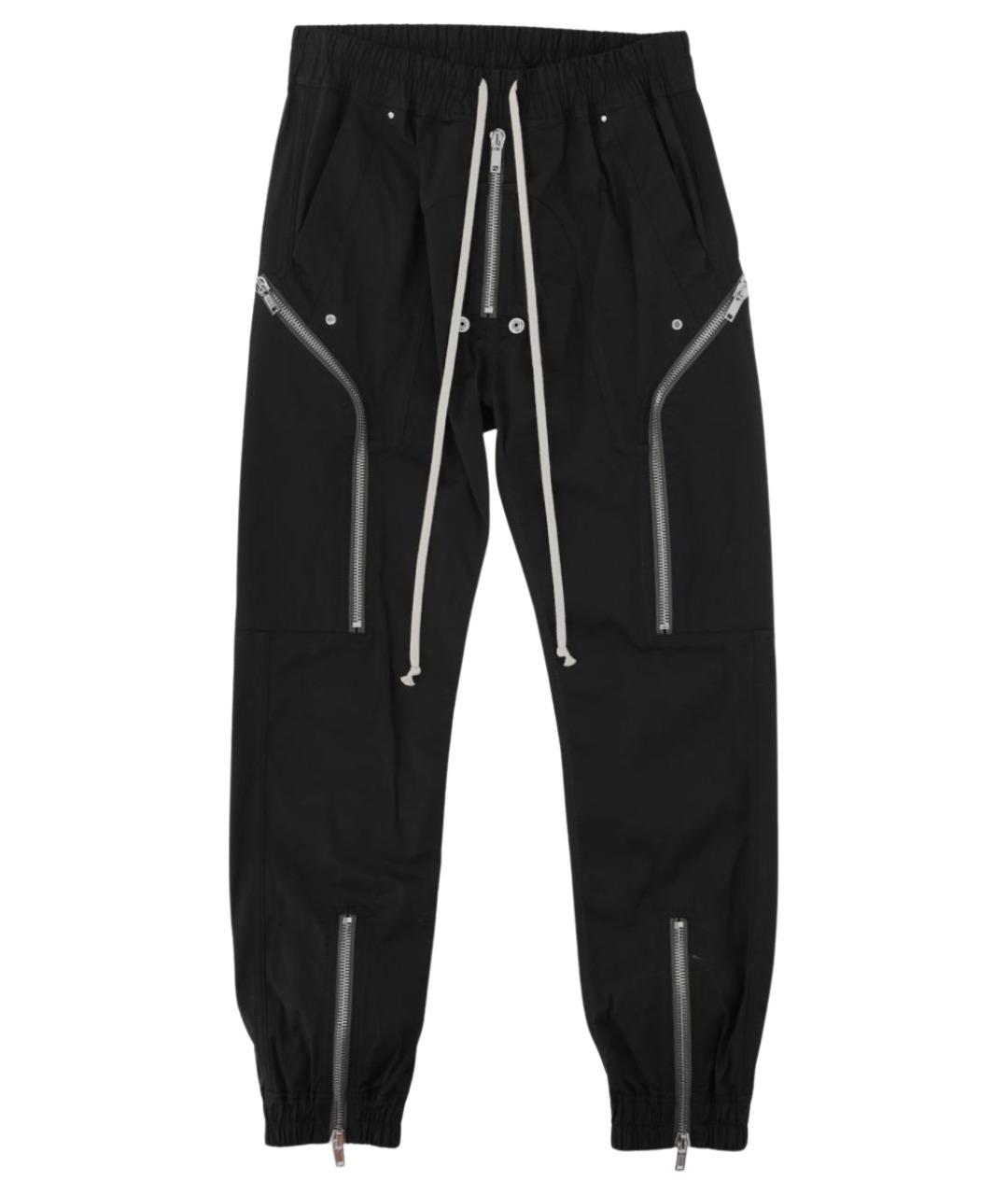 RICK OWENS Черные хлопковые повседневные брюки, фото 1
