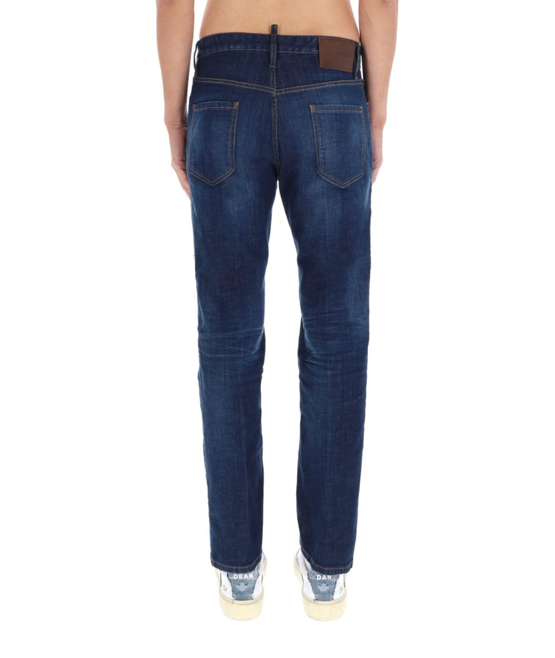 DSQUARED2 Синие хлопковые прямые джинсы, фото 5