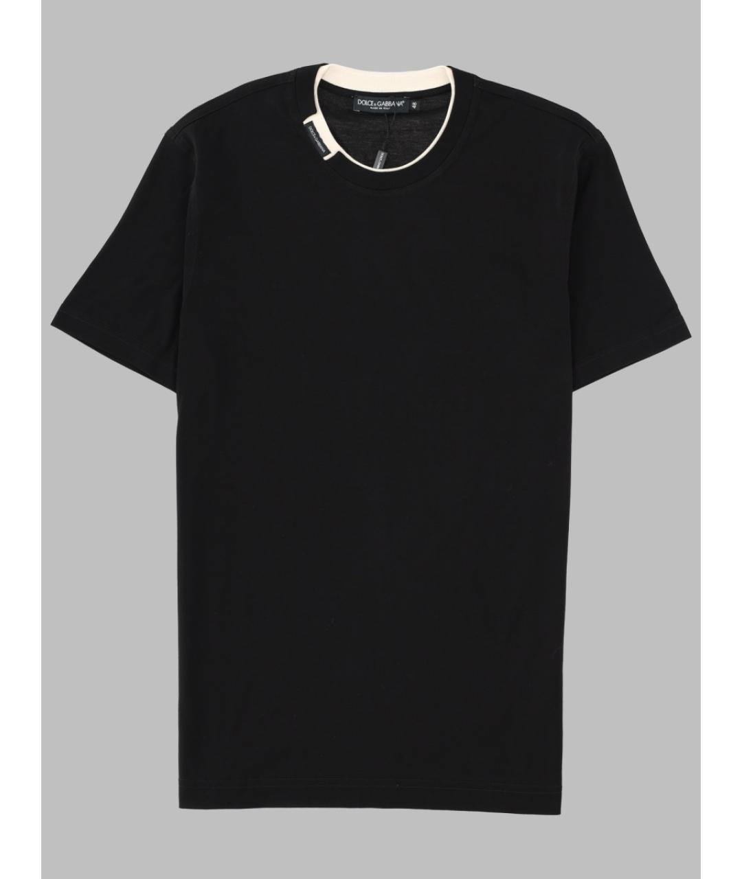 DOLCE&GABBANA Черная хлопковая футболка, фото 3