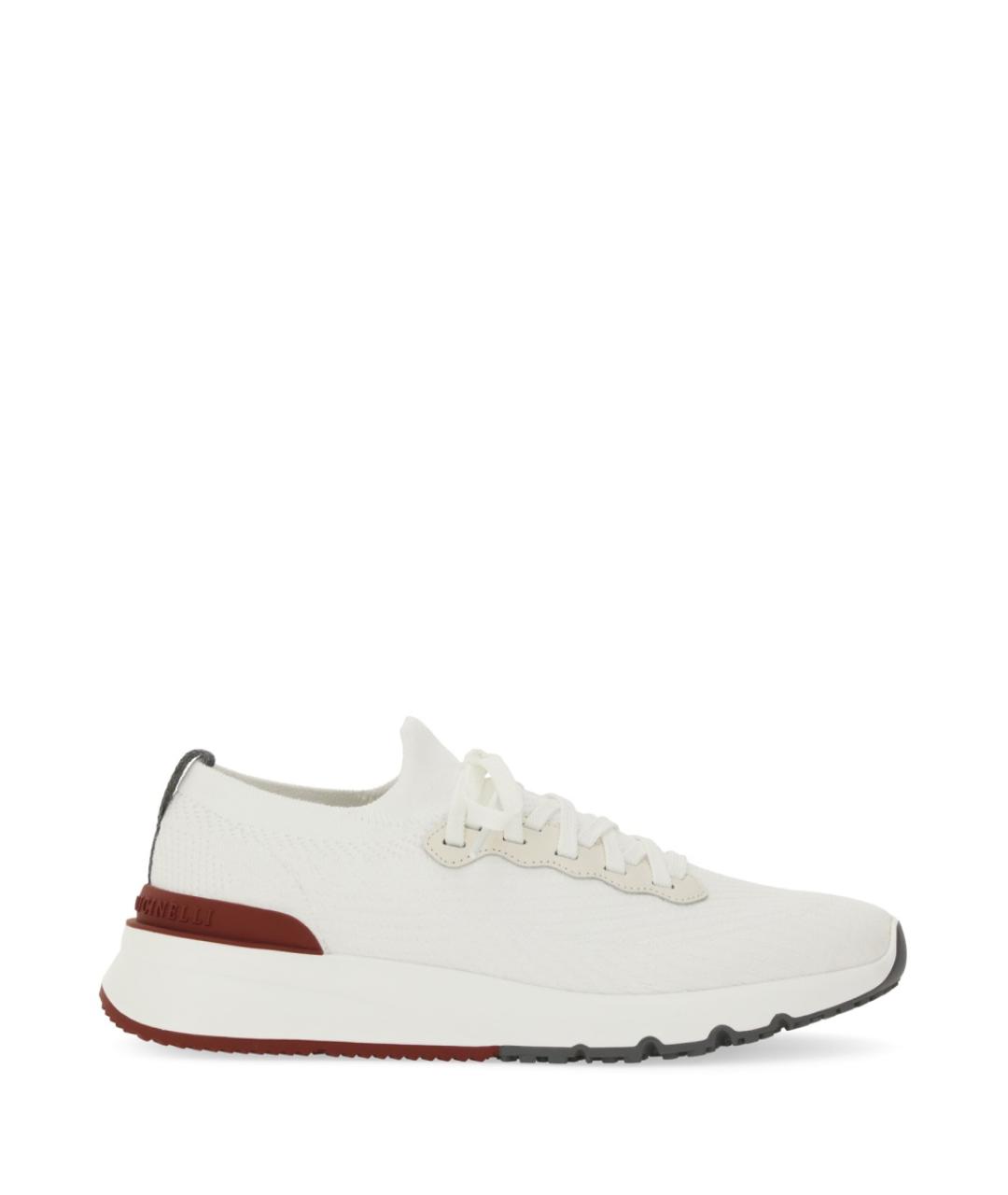BRUNELLO CUCINELLI Белые текстильные низкие кроссовки / кеды, фото 1