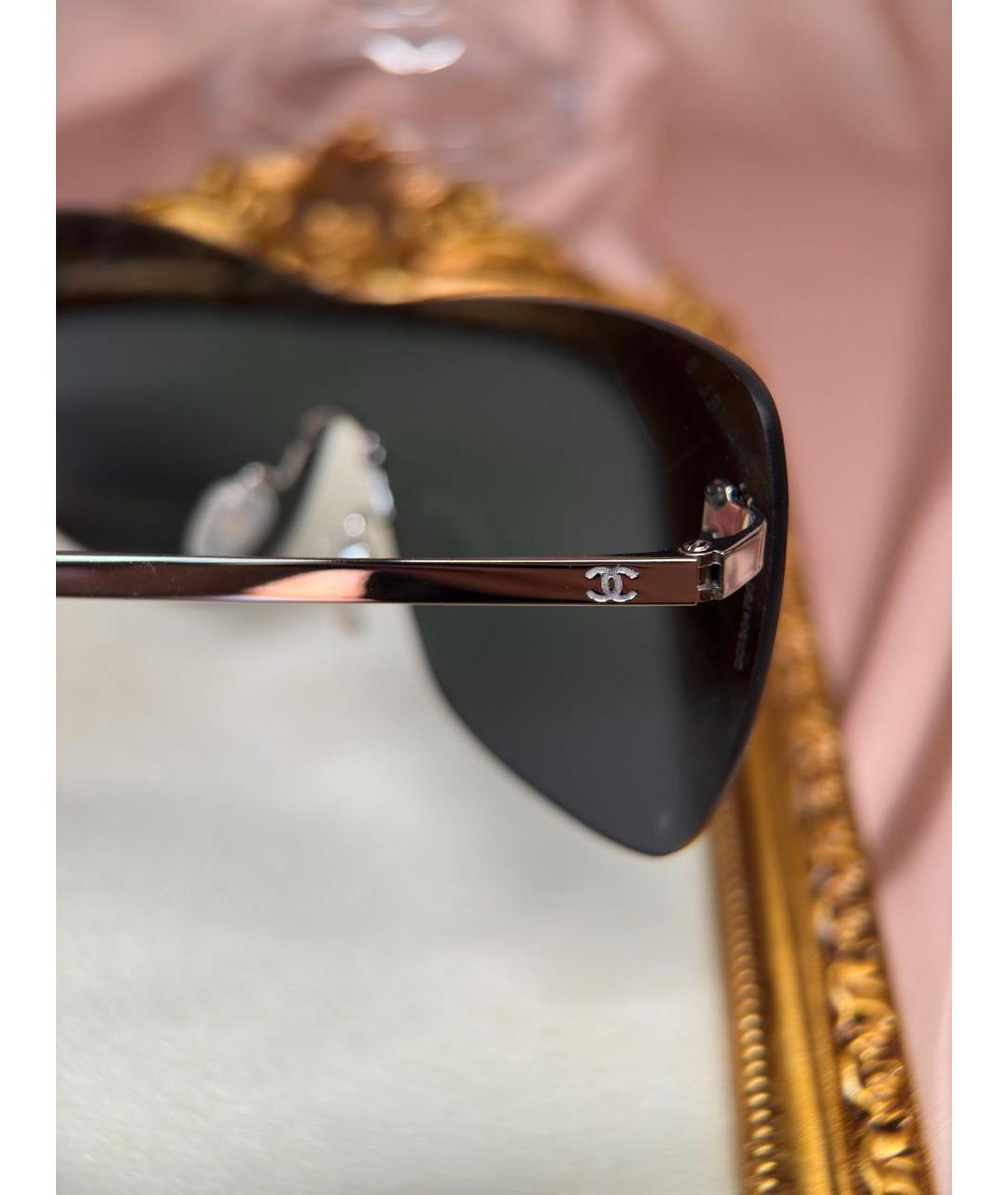 CHANEL Фиолетовые металлические солнцезащитные очки, фото 3